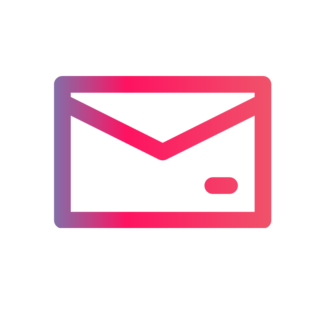 An envelope with the pink-to-purple gradient of Freshers' Week